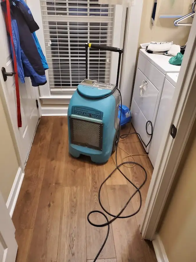 Commercial dehumidifier deployed for Flood Damage Cleanup in Fairfax
